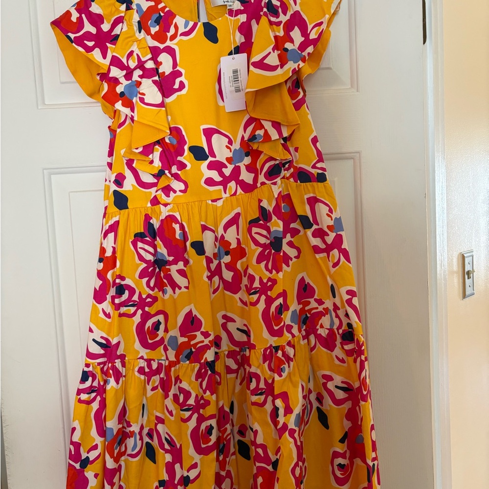 Crosby by Mollie Burch JoeJoe dress - Vibrant Floral Dress - Yellow and Pink
